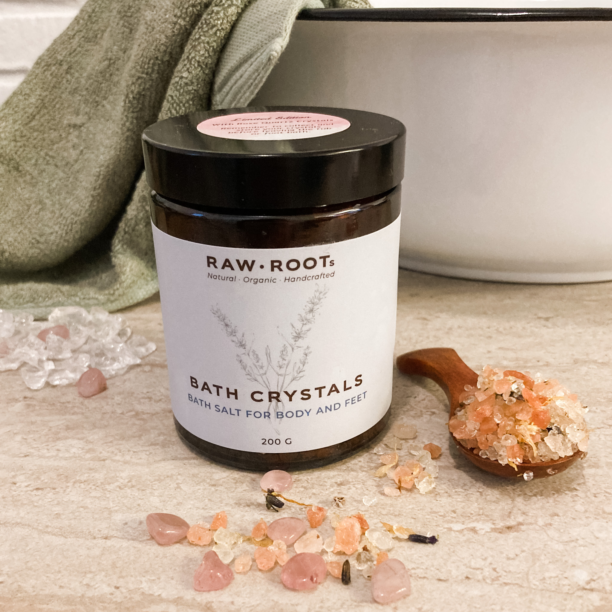 Buy Bath Crystals - Foot and Bath Salt for 12,- at RAW ROOTs